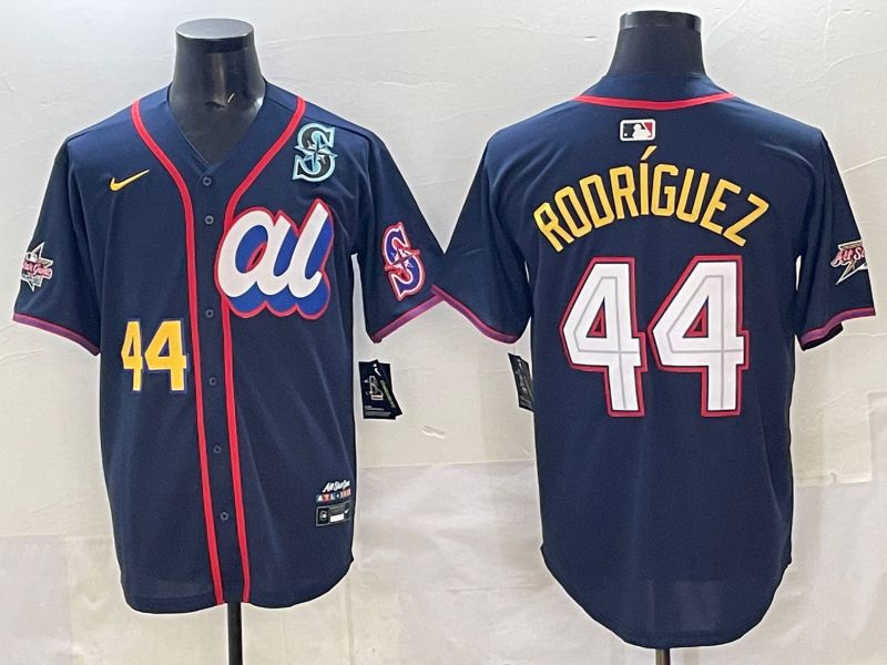Men 2025 Seattle Mariners #44 Rodriguez dark Blue All star Nike MLB Jersey style 03